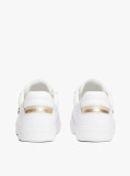 White Leather TH Monogram Court Trainers  Women