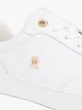 White Leather TH Monogram Court Trainers  Women