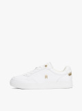 White Leather TH Monogram Court Trainers  Women