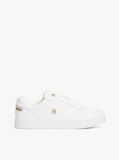 White Leather TH Monogram Court Trainers  Women