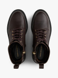 Καφέ Δερμάτινες Chunky Μπότες Με Ανάγλυφο Φινίρισμα  Γυναίκες