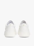 White Leather Platform Court Trainers  Women