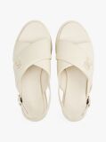 Beige TH Monogram Leather Platform Sandals  Women