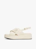 Beige TH Monogram Leather Platform Sandals  Women
