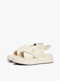 Beige TH Monogram Leather Platform Sandals  Women