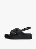 Black TH Monogram Leather Platform Sandals  Women