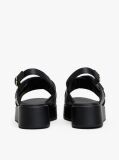 Black TH Monogram Leather Platform Sandals  Women