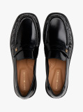 Μαύρο Δερμάτινα Loafers Με Τετράγωνη Μύτη  Γυναίκες