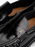 Μαύρο Δερμάτινα Loafers Με Τετράγωνη Μύτη  Γυναίκες