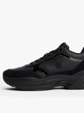 Black Leather Patent Chunky Trainers  Women