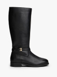 Μαύρο Δερμάτινα TH Monogram Riding Μπότες  Γυναίκες