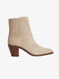 Beige Western Mid Heel Suede Chelsea  Women
