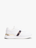 White Leather TH Monogram Plaque Trainers  Women