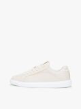 Beige Lightweight Leather Cupsole Court Trainers  Women