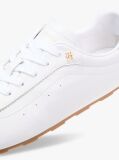 White TH Monogram Low Profile Leather Trainers  Women
