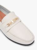 Beige Leather TH Monogram Horsebit Chain Loafers  Women