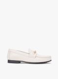Beige Leather TH Monogram Horsebit Chain Loafers  Women