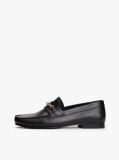 Black Leather TH Monogram Horsebit Chain Loafers  Women