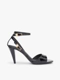 Black Patent Leather Ankle Strap High Heel Sandals  Women