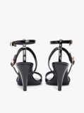 Black Patent Leather Ankle Strap High Heel Sandals  Women