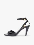 Black Patent Leather Ankle Strap High Heel Sandals  Women