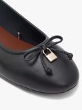 Black TH Monogram Charm Leather Ballerinas  Women