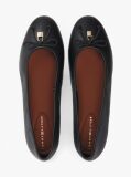 Black TH Monogram Charm Leather Ballerinas  Women