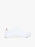 White Leather Court Sneakers  Women