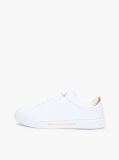 White Leather Court Sneakers  Women