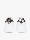 White Snow Leopard Heel Leather Platform Trainers  Women