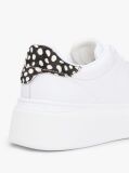 White Snow Leopard Heel Leather Platform Trainers  Women