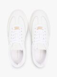 White Debossed TH Monogram Leather Court Trainers  Women