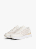 Μπεζ TH Monogram Δερμάτινα Sneakers  Γυναίκες