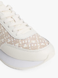 Μπεζ TH Monogram Δερμάτινα Sneakers  Γυναίκες