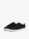 Black Low Profile Canvas Lace-Up Trainers  Women