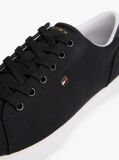 Black Low Profile Canvas Lace-Up Trainers  Women