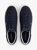 Blue Low Profile Canvas Lace-Up Trainers  Women