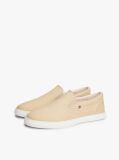 Μπεζ Slip-On Sneakers Από Καμβά  Γυναίκες