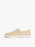 Μπεζ Slip-On Sneakers Από Καμβά  Γυναίκες