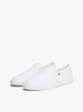 White Low Profile Canvas Slip-On Trainers  Women