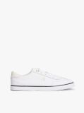 White Leather TH Monogram Lace-Up Trainers  Women