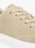 Beige Suede Metallic Logo Cupsole Trainers  Women