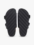 Black Leather Double Strap Cork Sandals  Women