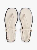 Beige Leather TH Monogram Gold-Tone Heel Sandals  Women