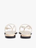 Beige Leather TH Monogram Gold-Tone Heel Sandals  Women