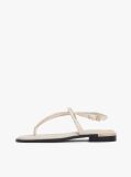 Beige Leather TH Monogram Gold-Tone Heel Sandals  Women