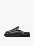 Black TH Monogram Stud Embellished Leather Mules  Women