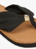 Black TH Monogram Plaque Hemp Flip-Flops  Women