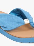 Blue TH Monogram Plaque Hemp Flip-Flops  Women