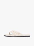 Beige Leather Toe Post Flat Sandals  Women